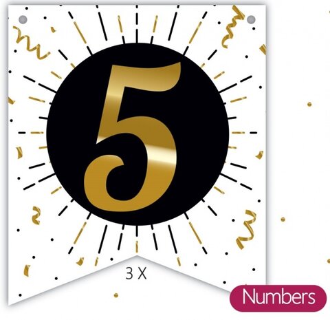 &#039;5&#039; vlaggenaccessoire 3 stuks