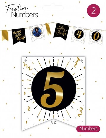 &#039;5&#039; vlaggenaccessoire 3 stuks