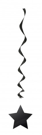 swirlslingers met ster zwart 60 cm 3-stuks