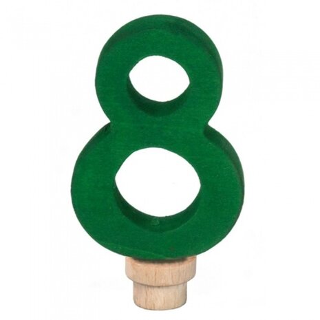 verjaardagscijfer 8 ringplug 7 cm groen