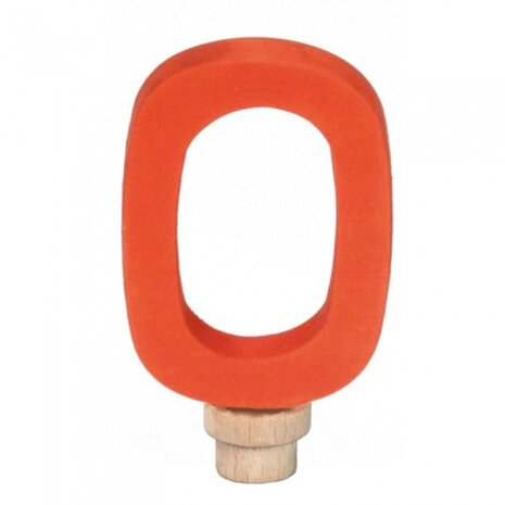 verjaardagscijfer 0 ringplug 7 cm oranje