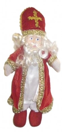 decoratiepop Sinterklaas 37 cm rood
