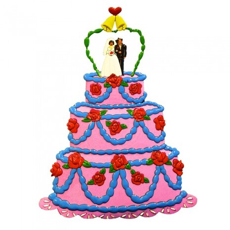 wanddecoratie bruiloft 75 x 55 cm roze