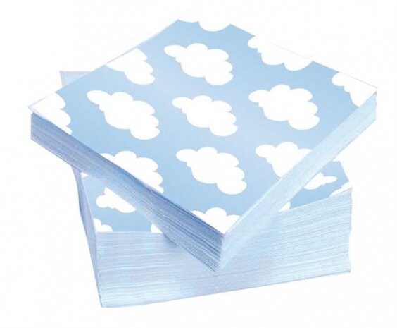 servetten blauw/wit 33 x 33 cm 20 stuks