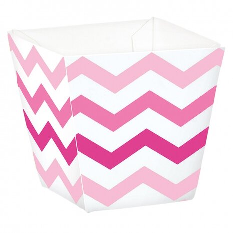 mini snackbakjes strepen papier 36 stuks 4,4 cm roze