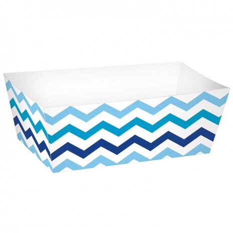 snackbak lang papier 24 stuks 11,4 cm blauw