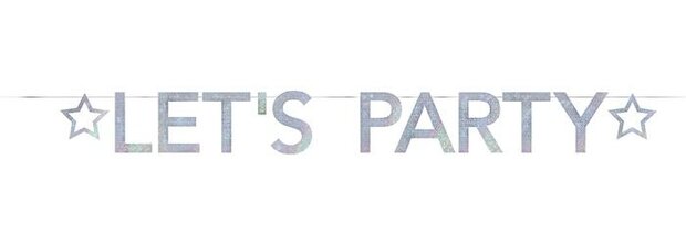 letterslinger zilver &quot;Let&#039;s Party&quot; 2 meter