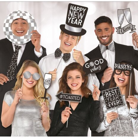 photo booth props nieuwjaar 12-delig