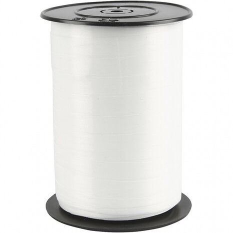 cadeaulint glanzend 250 m x 10 mm wit