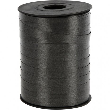 cadeaulint glanzend 250 m x 10 mm zwart