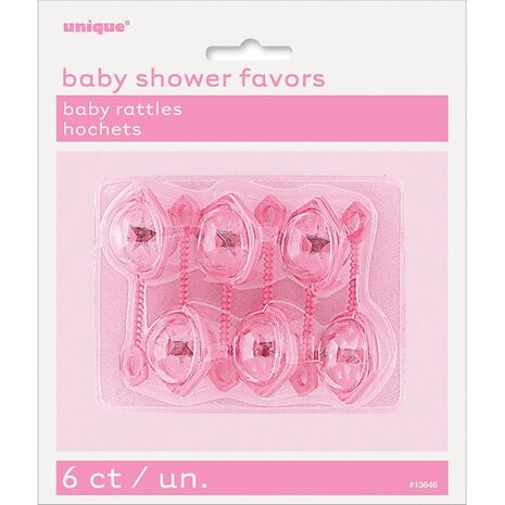 rammelaars Babyshower roze 7 cm 6 stuks