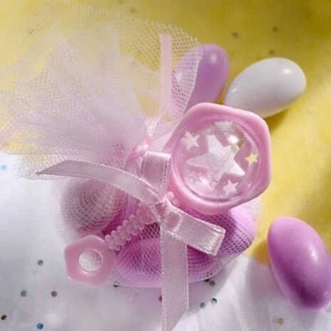 rammelaars Babyshower roze 7 cm 6 stuks