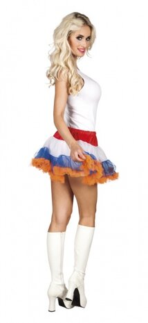 petticoat rood/wit/blauw One Size