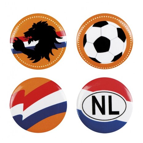 buttons Nederland 3 cm rond multicolor