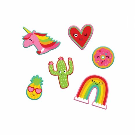 Zelfklevende embleems meisjes Valentijnsdag 6 stuks