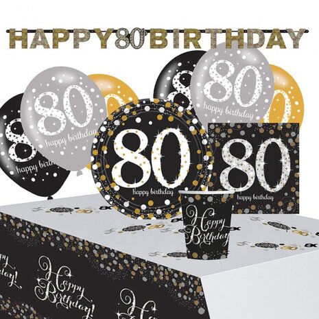partypakket 80e verjaardag unisex 41 stuks
