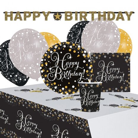 partypakket &#039;happy birthday&#039; unisex 41 stuks