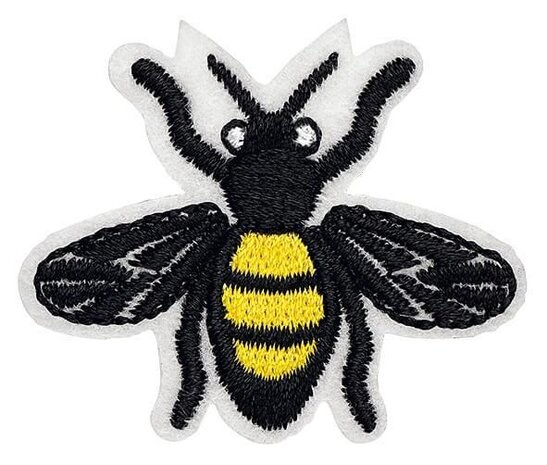 pinpatch Bij 5 cm zwart/geel