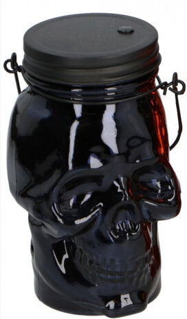 lamp skull Halloween LED 8,5x8x15 cm blauw