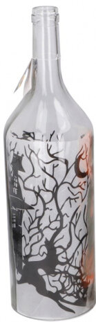 lamp fles Halloween spookhuis LED glas 14,7x52 cm wit