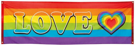 regenboog banner love 220x74cm