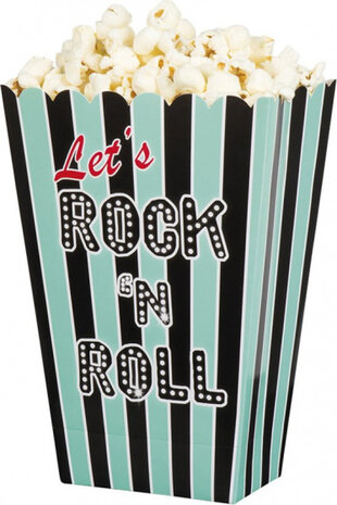 popcornbakjes rock n roll 4 stuks