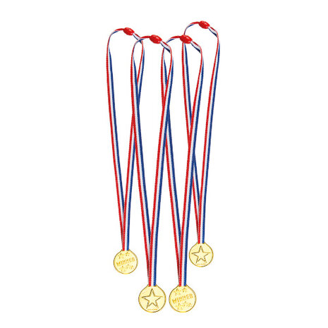 medailles Winner met lint junior goud 4 stuks