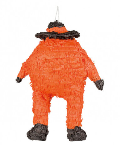 pi&ntilde;ata pompoen 48 x 38 cm papier oranje/zwart