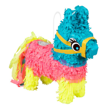 mini-pi&ntilde;ata ezel 20 x 18 cm papier blauw/roze/geel