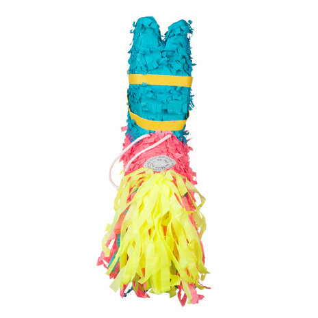 mini-pi&ntilde;ata ezel 20 x 18 cm papier blauw/roze/geel
