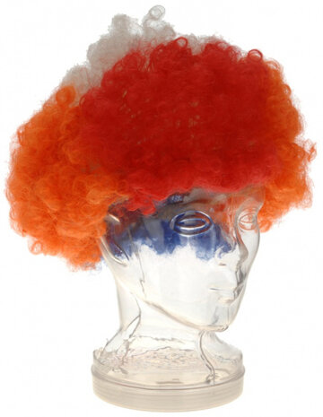 pruik Afro Holland unisex rood/wit/blauw/oranje one-size