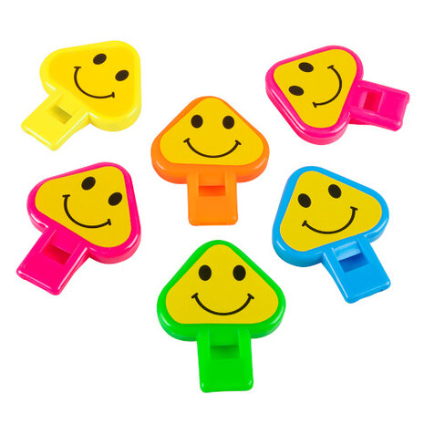lachende fluitjes 5,5 x 4,5 cm junior 6 stuks