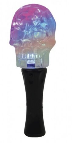 lamp Skull 8x6x20 cm zwart/transparant