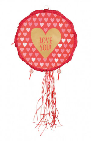 trekpi&ntilde;ata Love 40 cm papier rood/goud