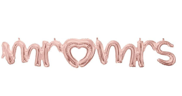 ballon mr &amp; mrs 149 cm folie ros&eacute; goud