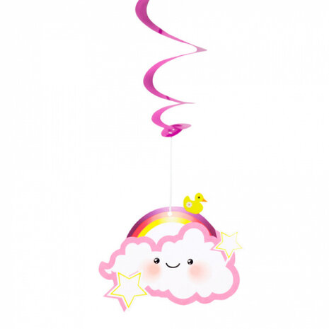 decoratieswirls Baby girl meisjes 60 cm PVC/papier roze
