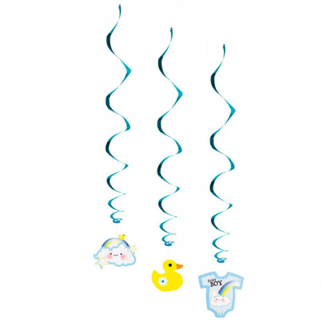 decoratieswirls Baby boy jongens 60 cm PVC/papier blauw
