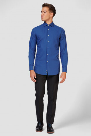 overhemd Navy Royal heren polyester marineblauw mt 3XL