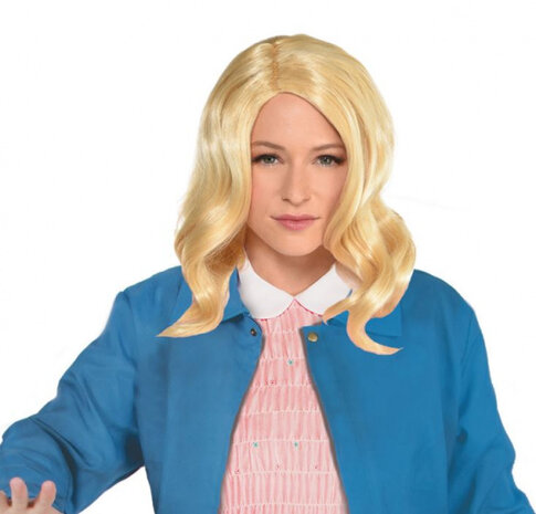 pruik halflang dames one-size blond