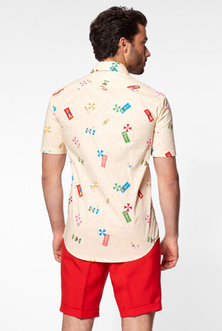 overhemd Beach Life heren polyester beige mt 4XL