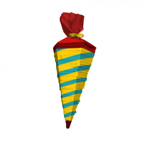 Pi&ntilde;ata School Cornet 62 cm papier geel/groen
