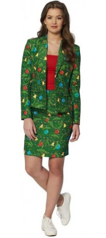 verkleedpak Kerstversieringen dames polyester mt XL