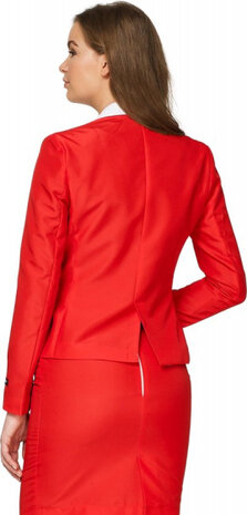 verkleedpak Kerstvrouw dames polyester rood/wit mt XL