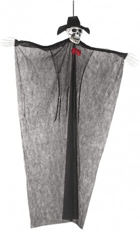 decoratie Halloween Skelet 220 cm polyester zwart
