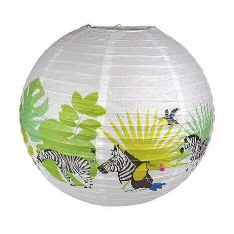 lampion Tropical junior 45 cm papier wit/groen