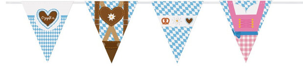 vlaggenlijn Oktoberfest 4 meter blauw/wit