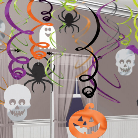 feestdecoratie swirls Halloween 60,9 cm papier 30-delig