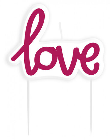 taartkaars Love 15 cm wax rood