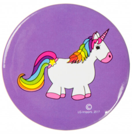 button eenhoorn meisje 4,5 cm staal paars