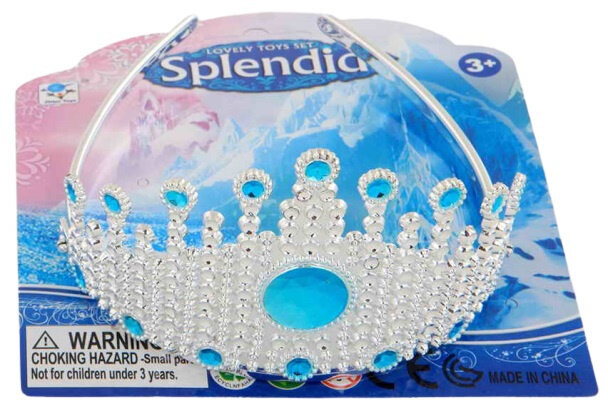 prinsessenkroon rondjes meisjes 15,5 cm zilver/blauw